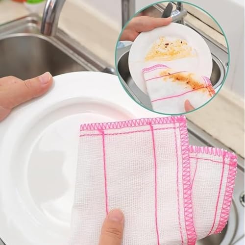 Image of Super Absorbent Bamboo Cleaning Cloths - 27x27CM-1 Pack with 3 PCS- Reusable Eco-Friendly Towels for Kitchen, Bathroom, and Home Surfaces