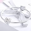 CHENGMEN Breloques de Noël en argent sterling 925 pour bracelets Mum Daughter plaqué or rose portebonheur fer à cheval cadeau pour femmes et filles, Verre Pierre Or rose Argent sterling Zircone #2