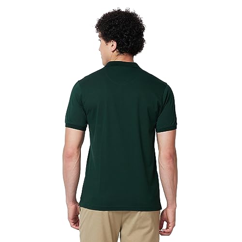 Image of Park Avenue Slim Fit Pure Cotton Print Pattern Polo Neck Casual T-Shirt