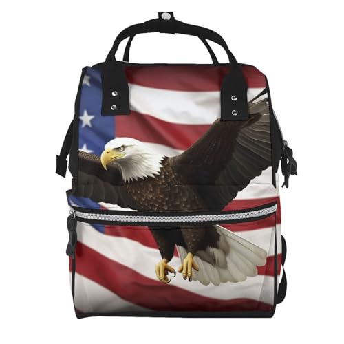 Sac à dos à langer noir Fly Eagle multifonction pour voyage et maternité