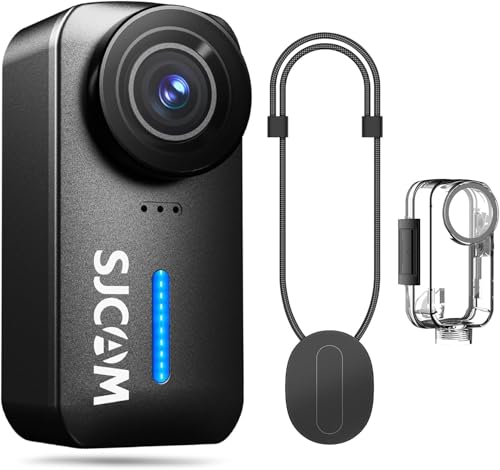 SJCAM Cámara de acción magnética 4K POV Combo, estabilización de hielo, zoom de 8x, mini cámara corporal para Vlogging, viajes y deportes, color negro