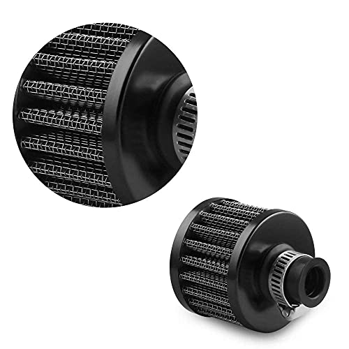 Rasnone 12Mm Air Filter Cold Air Intake Filter Breather Turbo Vent Air Intake Filter Cleaner Black Universal For Car And Motorcycle #TOP3