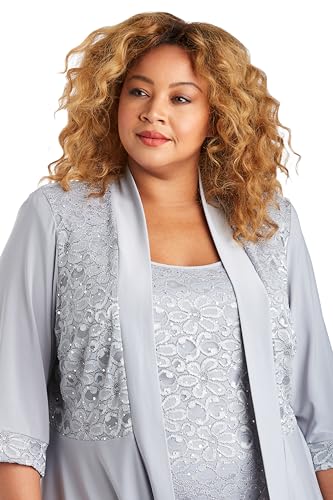 Elegant Flow: Plus Size Formal Set in Pewter - Image 2