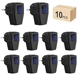 HITRENDS Schuko Stecker 10 Stücke, Schutzkontakt-Stecker mit Schalter, Winkelstecker mit Schalter, IP20 Innenbereich 250V (16A), Schwarz