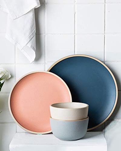 Mdzf Sweet Home 8.3-Inch Porcelain Dinner Plates Set, Pasta Serving Plates Matte Glaze Dessert Dishes - Set Of 4 #TOP5