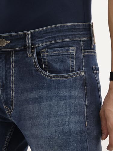 Image of WROGN Men's Cotton Stretch Jeans | Solid | Slim Fit