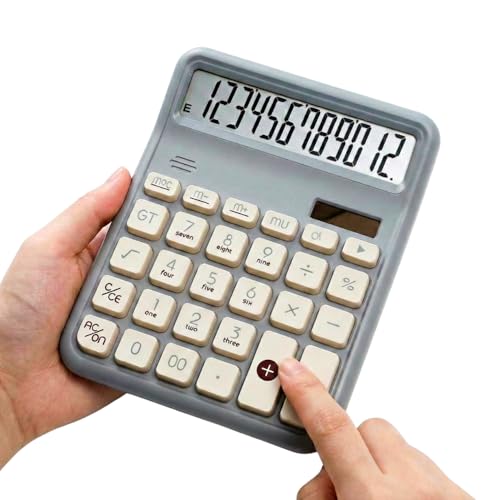 Image of 12 Digit Large Display Desktop Calculator Blue with Big Buttons, Dual Screen, GT & Memory Functions, Auto Power Off | Office, School & Home Use Electronic Calculator