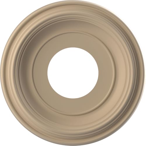 Ekena Millwork 10"OD x 3 1/2"ID x 1 1/8"P Traditional Thermoformed PVC Ceiling Medallion (Fits Canopies up to 5 1/2"), UltraCover Satin Smokey Beige