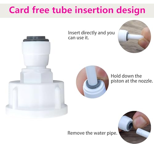 Qrity 1 Stück Wasser Schnellkupplung Adapter, 1/4 RO Wasser Gerade Rohrfitting auf 3/4 Weiblich, Doppelsiegel, Schnellanschluss für Wasserfilter