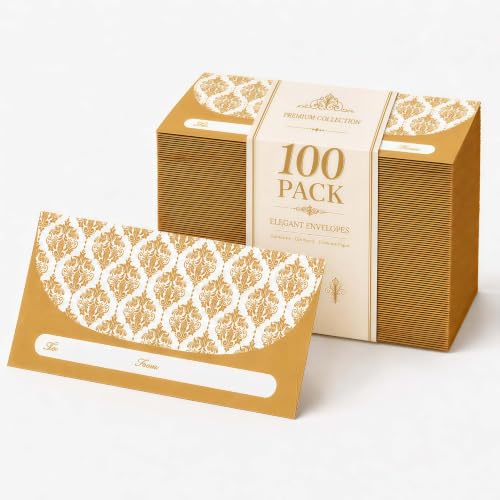 XXINMOH 100 Pack Gold Money Envelopes for Cash...