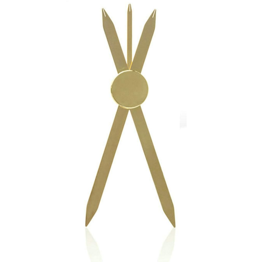 HOTWE Brow Measuring Tool for Mapping, Stainless Steel Compass Eyebrow Ruler for Microblading Eyeliner Semi Permanent Makeup (Golden)