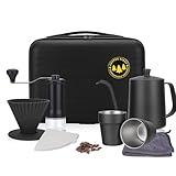 Travel Pour Over Cofiee Kit, Hand Drip Coffee Maker Set, All in One Camping Coffee Maker Kit, Pour Over Coffee Set, Ideal for Anniversary Birthday Gift