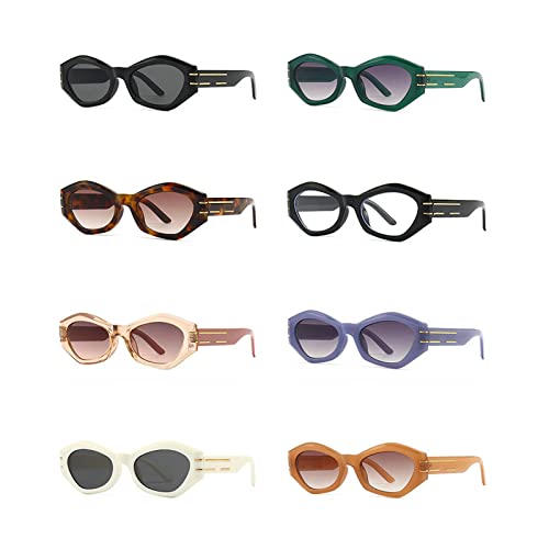 Image of Square Thick Frame Wide Leg Sunglasses Women Retro Beach Sunglasses Men Hip Hop Party Sun Glasses UV400
