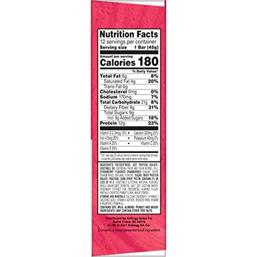 Kellogg's Special K Protein Bars, 12G Protein Snacks, Meal Replacement, Value Size, Strawberry, 19Oz Box (12 Bars) #TOP7
