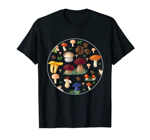 Cèpes Chanterelles Hallimasch Hêtres Champignons Seiling Forêt T-Shirt