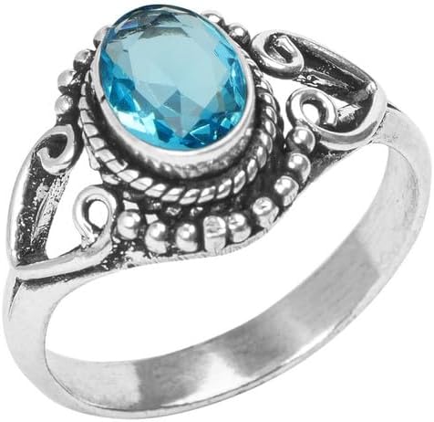 Miniatura 4 de Gemstone Ring, Silver Ring, Silver Overlay Handmade Ring, Bohemian Jewelry, Silver Ring For Women Girls All Size US, Anniversary Gift, Gift For Her