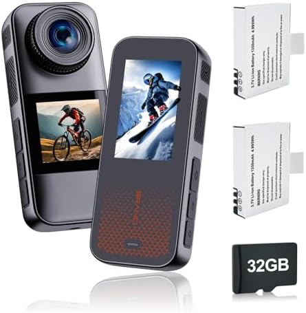 Cámara Deportiva 1080P Doble Pantalla, 16 MP, Cámara Moto con 32 ...