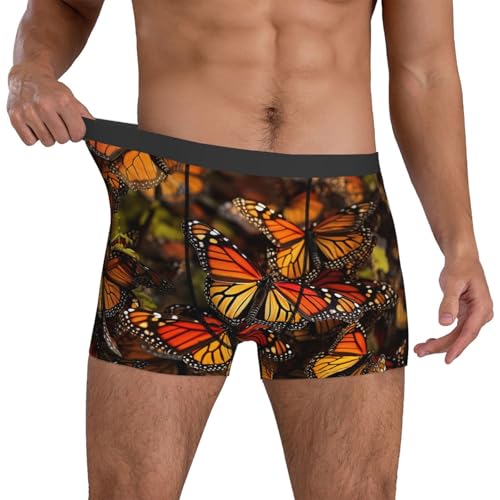 Monarch Butterflies Mens Underwear Boxer Briefs With Contour Pouch Soft Stretch Boxer Briefs Breathable Boxers4