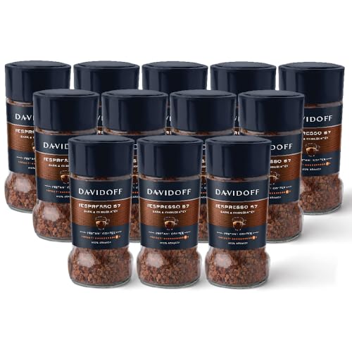 Image of Davidoff Coffee Espresso 57 | 100% Arabica Beans | 11 /12 Intensity | Granules, Glass Bottle | 45g - PACK OF 12