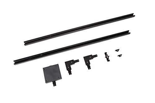 Système de rail monophasé Lucide TRACK 2m noir avec kit de démarrage pour spots et plafonnier