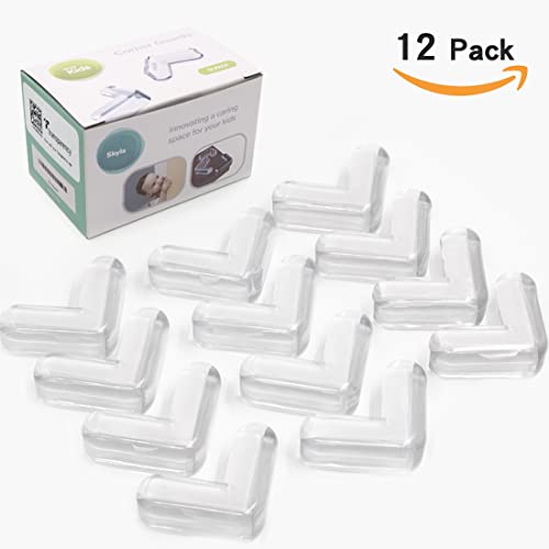 Clear-Edge-Bumpers-12-Pack-by-Skyla-Homes-Safe-3M-Adhesive-Corner-Guards-for-Table-Corners-Safety-High-Resistant-Furniture-Baby-Protectors-Child-Proof-Plastic-Cushion