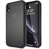 iPhone XR Case, CASEKOO Shockproof Bumper Frost Clear Case Enhanced Drop Protection with Matte Finish Cover Case Compatible iPhone XR 6.1 inch-Black