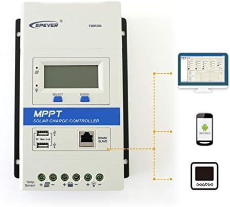 EPEVER TRIRON MPPT Solar Charge Controller 10/20 / 30/40 Amps, with USB Ports, 30A