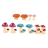 BESTonZON 水槽や庭にぴったり 樹脂製ミニキノコ風景装飾 10個セット コンパクトサイズどこにも 配置可能 ミニチュアガーデンや室内デコレーションにも