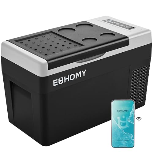 EUHOMY 12 Volt Refrigerator, 26QT(25L) Compressor Electric Cooler APP Control,...