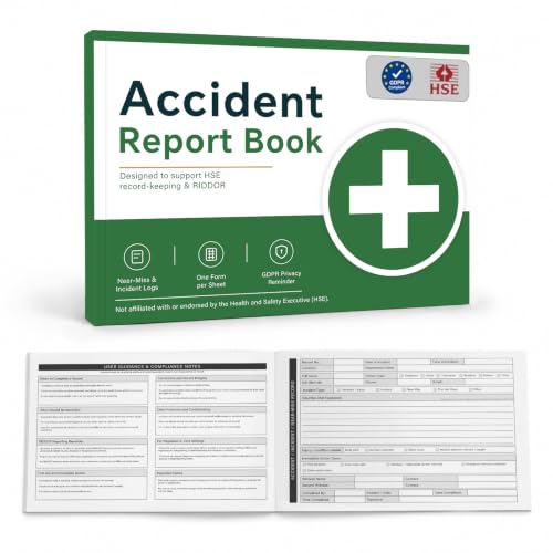 Image of Workplace Accident Report Book A5, 120 Pages, HSE Incident Log