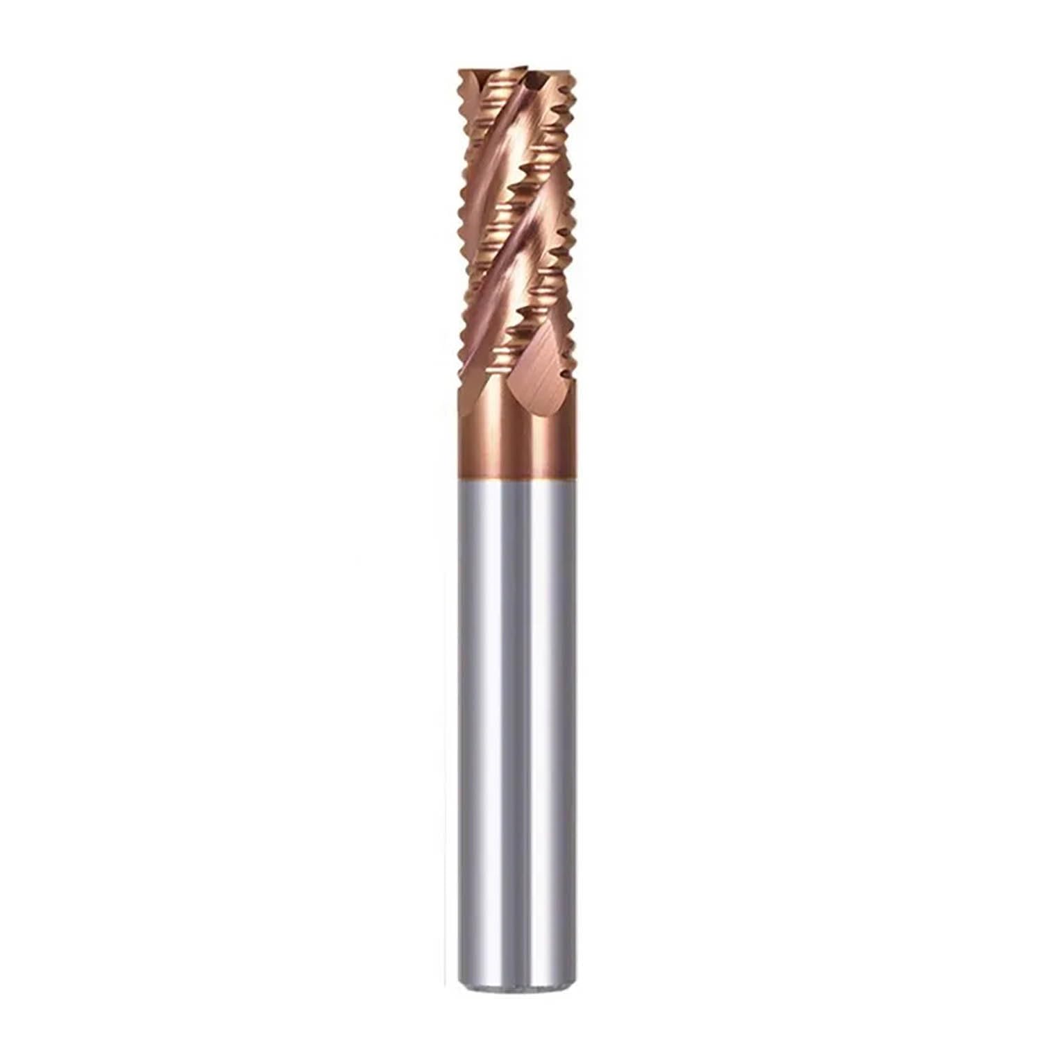 4-12mm Shank Milling Cutter 4 Flutes Roughing End Mill HRC55 Carbide Milling Cutter for Metal Milling Tool CNC Machine Router Bit(TICN Coated,8x40x8Dx150L)