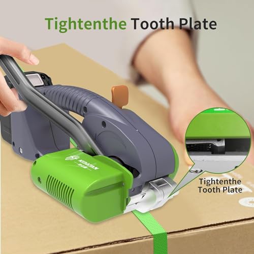 GOYOJO Elektrisches Umreifungswerkzeug, Handgeführte Umreifungsmaschine für PP- und PET-Band, 1/2\ - 5/8\ Breite, für Kunststoff-Verpackungsband Spanner