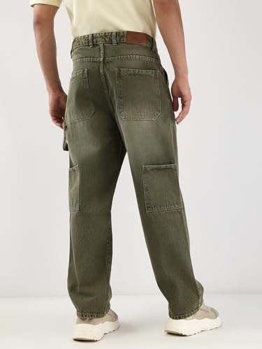 Image of Urbano Fashion Men's Loose Baggy Fit Cargo Carpenter Jeans with 6 Pockets Non-Stretchable