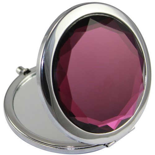KOLIGHT® Purple Portable Foldable Pocket Metal Makeup Compact Mirror Woman Cosmetic Mirror Double Sides (One is Normal,Another is Magnifying)