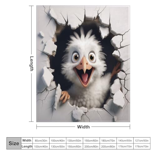 Couverture oiseau en polaire flannel douce, idée cadeau lit