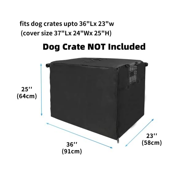 Dog Crate Cover Pet Kennel Cover for 36 Inch Wire Large Dog Cage with1 2 3 Doors. Durable Waterproof 600D Oxford Fabric Indoor/Outdoor Black Dog Crate Cover Pet Kennel Cover for 36 Inch Wire Large Dog Cage with1 2 3 Doors. Durable Waterproof 600D Oxford Fabric Indoor/Outdoor Black