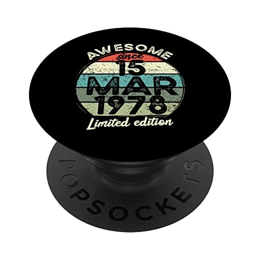 Camiseta de cumpleaños de 45 años, 15 de marzo de 1978, 45 cumpleaños PopSockets PopGrip Intercambiable