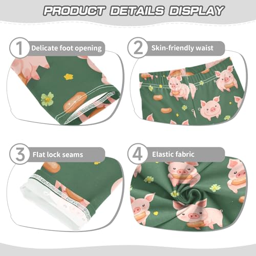 Wusikd Cartoon Piglets Girls' Leggings Toddler Doodles Cute Kids Yoga Pants Dance Active Tights 4T3