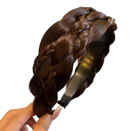 Synthetic Fiber Twisted Braid Hairband 7 Strands Secure Wear Braid Hair Extension Headband for Formal Event Hairstyles Synthetic