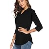 CEASIKERY-Womens-34-Sleeve-V-Neck-Tops-Casual-Tunic-Blouse-Loose-Shirt CEASIKERY Women's 3/4 Sleeve V Neck Tops Casual Tunic Blouse Loose Shirt
