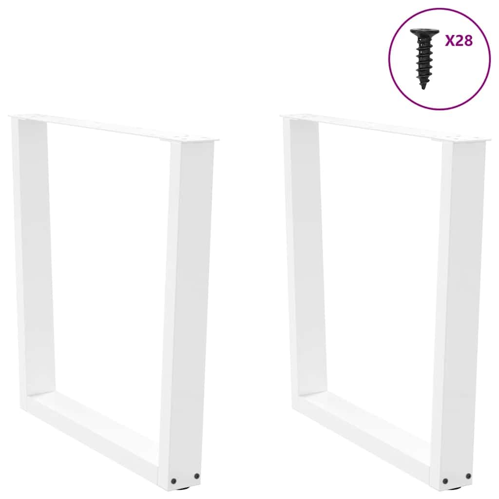 2 Gambe Tavolo a V Bianche 80x72-73,3 cm Acciaio