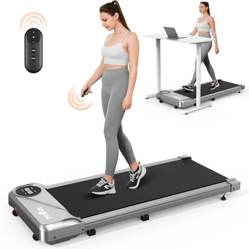 THERUN Walking Pad Under Desk, Portable Mini Treadmill for Home/Office, 2.5HP Jogging Machine with 300 lbs Weight Capacity, Remote Control, LED Display
