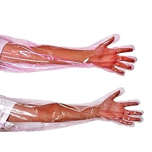 YouU Wegwerp Zachte Plastic Film Handschoenen Lange Arm Veterinair Onderzoek Kunstmatige Inseminatie Handschoen 50 Pcs/Pink