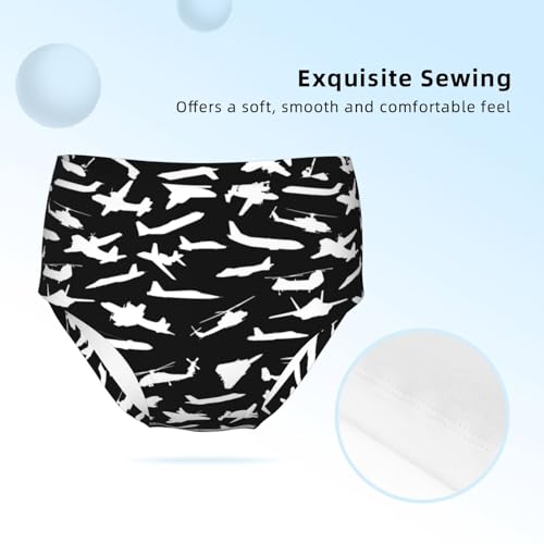 Airplane Silhouettes Aviation Pattern Girls' Underwear Soft Cotton Little Girls Panties Comfort Briefs3