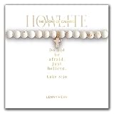 Lenny & Eva Symbolic Stones Howlite Bracelet Stretch Adjustable Bracelet with Inspirational Quote on