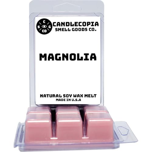 Candlecopia Magnolia Strongly Scented Hand Poured Vegan Wax Melts, 12 Scented Wax Cubes, 6.4 Ounces in 2 x 6-Packs