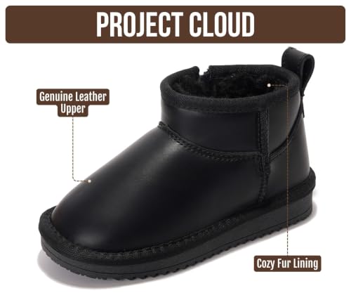 Image of Project Cloud Girls 100% Genuine Leather Non Slip Fur Lined Ankle Boots
