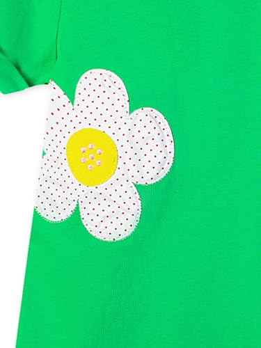 Image of HILEELANG Toddler Girl Cotton Casual Dress Summer Short Sleeve Basic Tunic Playwear Shirt Dresses
