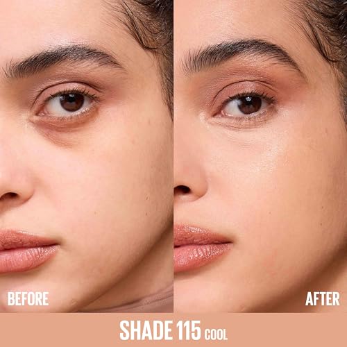 Image of Maybelline Lifter Plump & Glow Foundation, Liquid Foundation with 2% Niacinamide + Hyaluronic Acid, Plumping and Brightening Face Makeup, 115, 1 Count