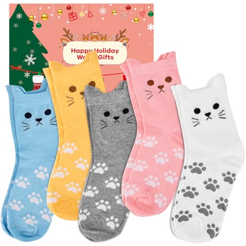 Stocking Stuffers for Women Wife Teen Girls Cute Cat Animal Socks Gifts - image 1
